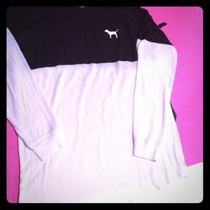 Pink nation black and white LS Tee/pink bra